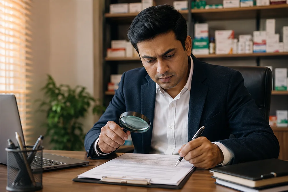 Businessman reviewing PCD pharma franchise agreement to avoid common mistakes
