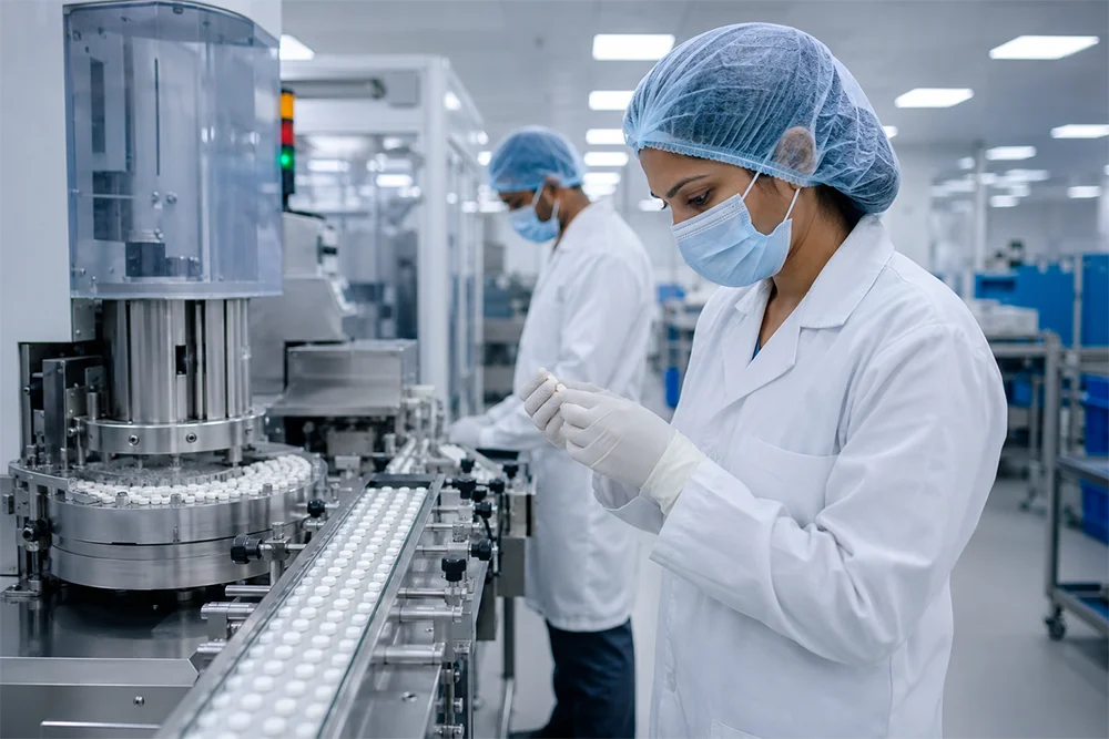 WHO GMP certified pharma company manufacturing unit with quality control checks